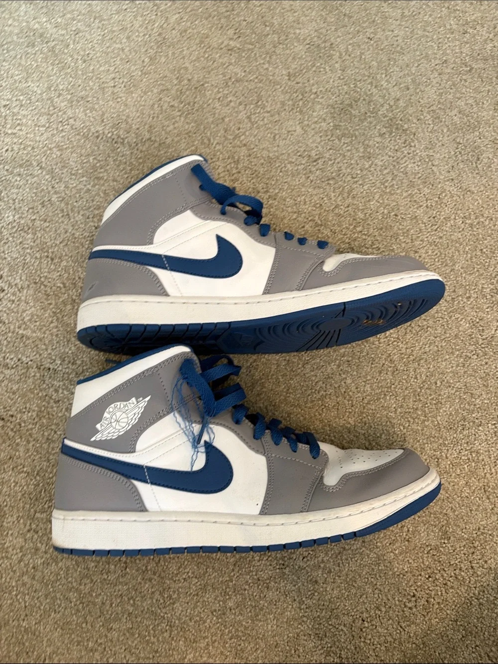 Jordan Men’s High-Top Sneakers - White / Gray / Blue